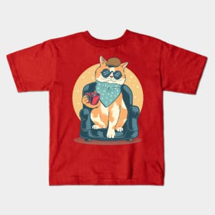 Cat Chills Out on Sofa Kids T-Shirt